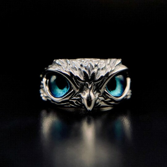 Blue-Eyed Owl Adjustable Ring