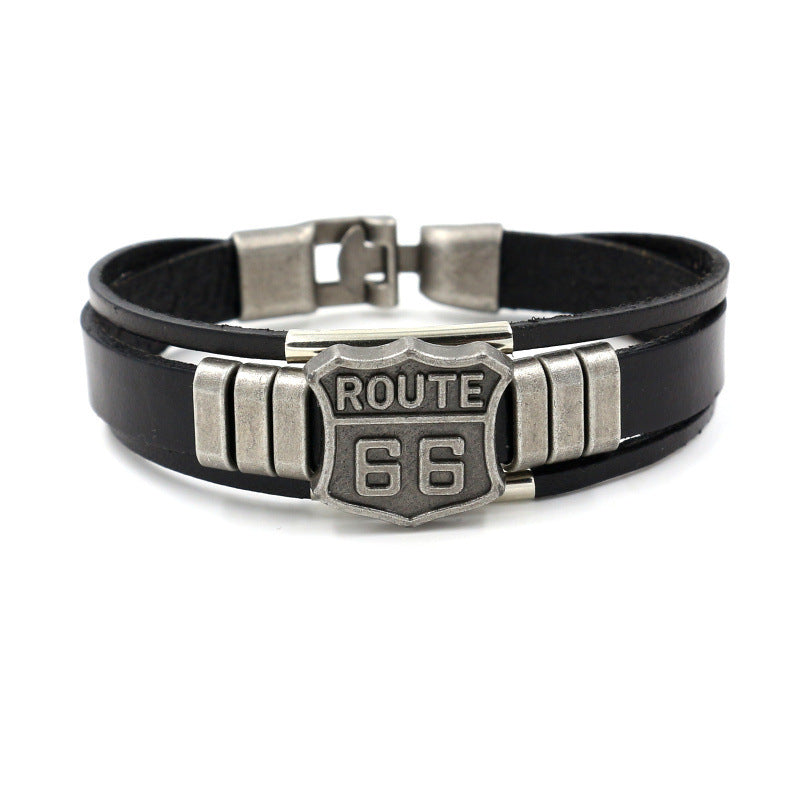 Route 66 Leather Bracelet