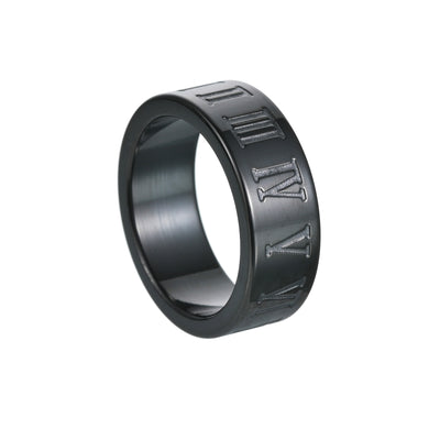 Roman Digital Ring Titanium Steel