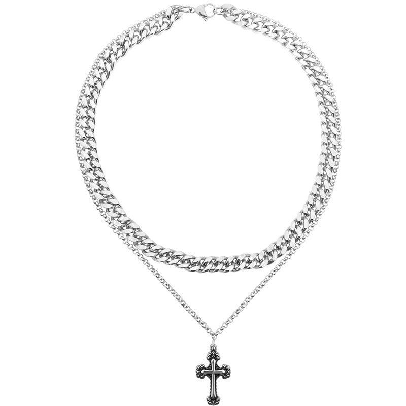 Vintage Cross Titanium Steel Necklace For Men And Women
