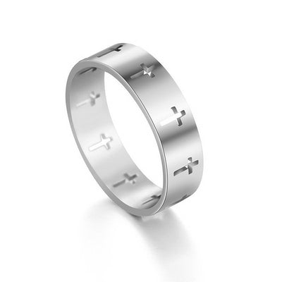Hollow Stainless Steel Cross Ring