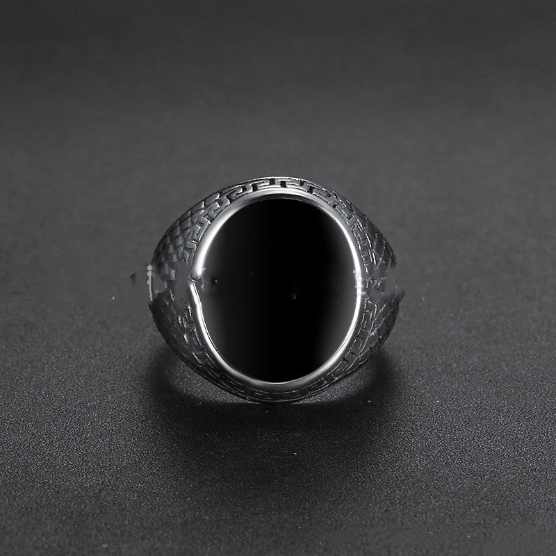 Pitted Dome Vinyl Ring For Men