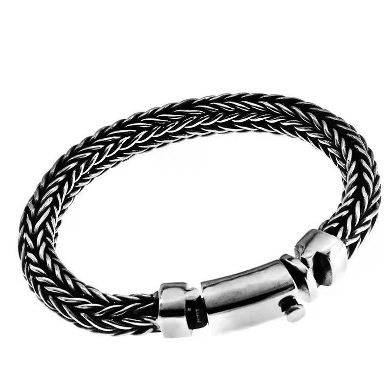 Hemp Rope Domineering Silver Bracelet