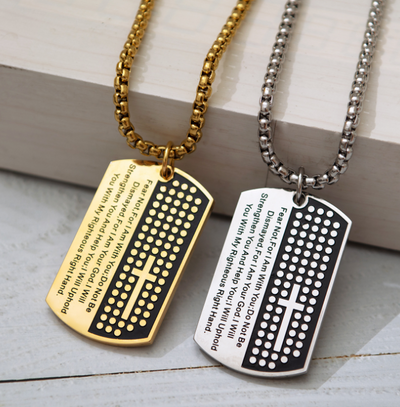 Fear Not Christian Dog Tag Necklace