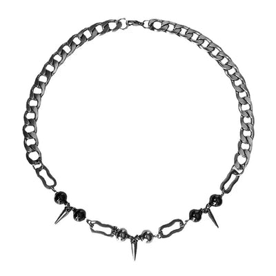 Hip Hop Spliced Riveted Nail Necklace For Men