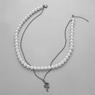Double-layer Pearl Sweater Chain For Men And Women