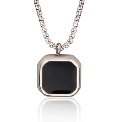 Stainless Steel Epoxy Square Necklace
